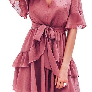 Pink ruffle dress